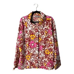 Chico's Multicolor Floral Blazer - Pink, Yellow, Red
